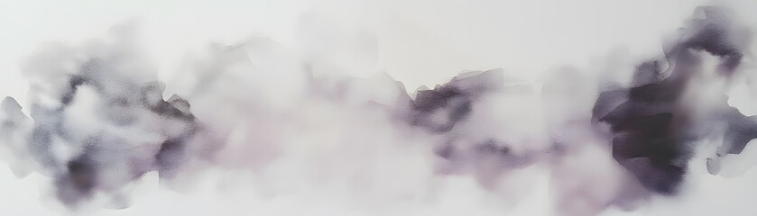 Obraz premium Abstract ink painting depicting amorphous forms in shades of gray and purple