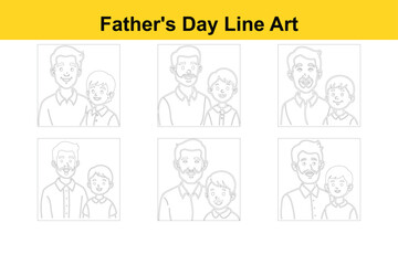 Father's Day Line Art Illustration
