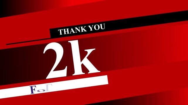 Thank You 2K Followers Banner &ndash; Bold Red Social Media Milestone Graphic.