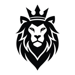 Powerful lion head vector, wild predator art