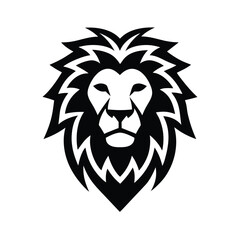 Powerful lion head vector, wild predator art