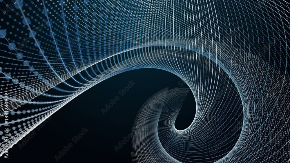 Poster futuristic video animation with stripe wave object in slow motion, 4096x2304 loop 4k