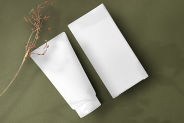 Minimal skincare tube mockup png beauty product packaging