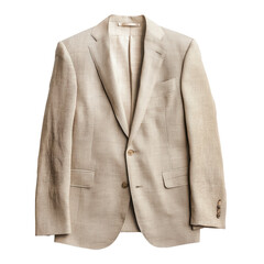Beige linen suit isolated on transparent background