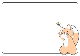 Fox playing with a butterfly