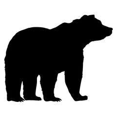 Bear silhouette png sticker, four leg animal illustration clipart, transparent background