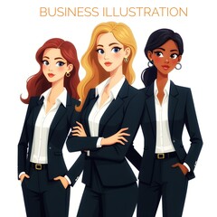 Business concept vector line illustration