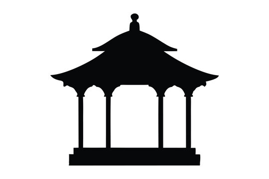 recommend clip art: Gazebo silhouette vector, Gazebo icon, Black gazebo park silhouette vector