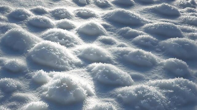 Winter scenery showcasing flawless, uniform snow and big snowflakes.