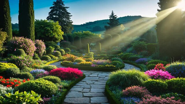 Historic gardens featuring a sunken garden