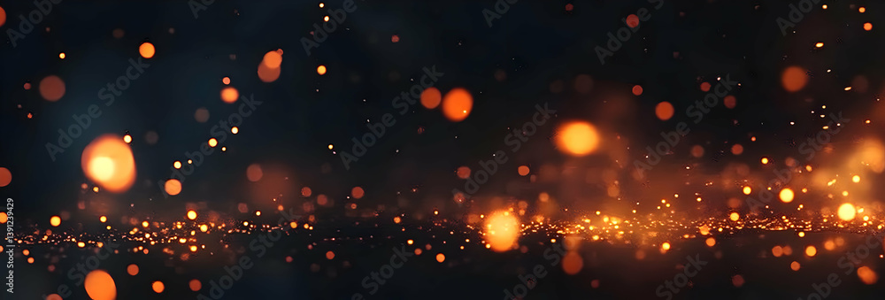 Poster a stunning display of glowing particles and lights creating a mystical atmosphere, perfect for backg