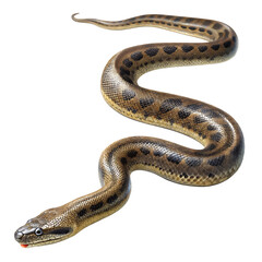 Fototapeta premium Anaconda Sliding Across the Frame in a Realistic Motion, Capturing Natural Elegance