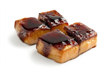 A realistic photo of Foie Gras with Fig Jam, hyper-realistic, isolated on white