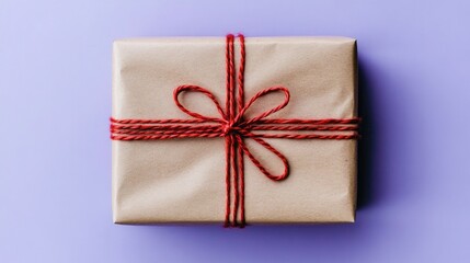 Simple gift box with red ribbon