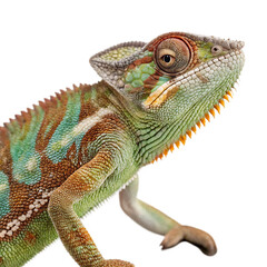 Obraz premium Chameleon Mid Color Transition with Visible Textures and Detailed Skin Changes