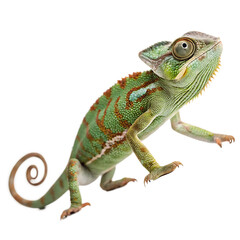 Obraz premium Chameleon Rotating Its Bulging Eyes Independently, Showcasing Remarkable Eye Movement