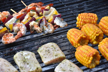 shish kebab on the grill