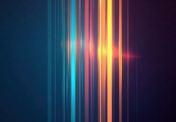 Dynamic Light Rays Emitting from Dark Background Creating Vivid Color Stripes
