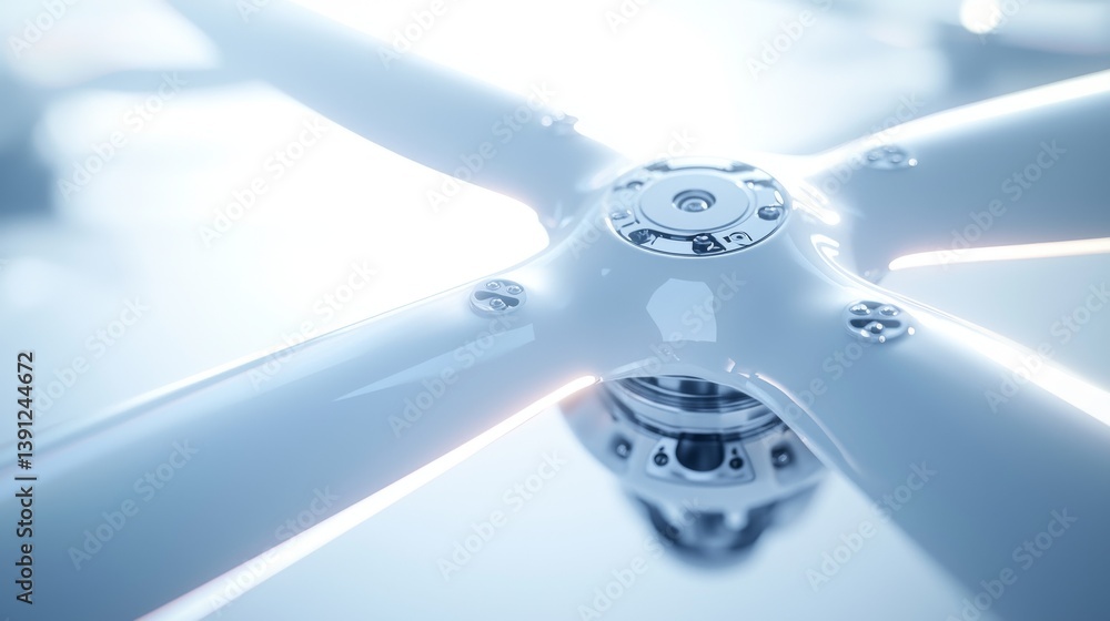 Poster close-up view of a high-tech drone propeller showcasing advanced engineering.
