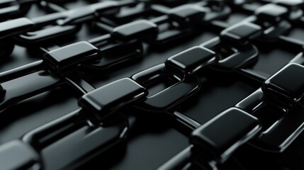 Obraz premium Contemporary 3D depiction of black diagonal chains suitable for industrial background concepts