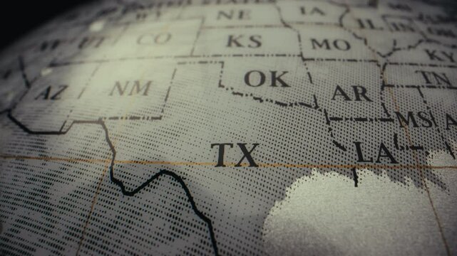 Map od USA, Texas
