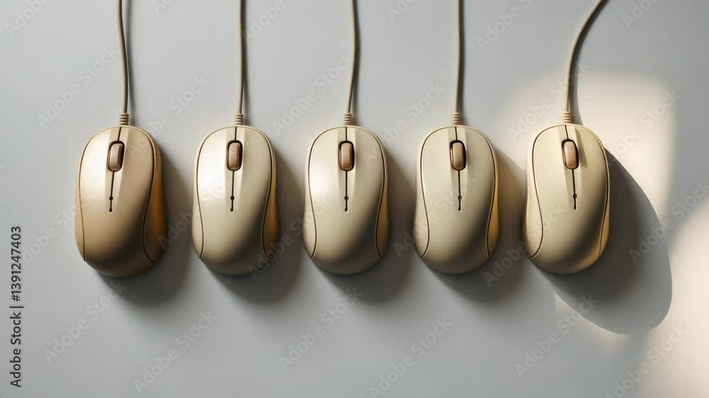 Aufkleber old-school computer mouse in front of a white background