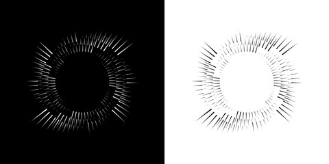Dynamic abstract spiral sound wave rhythm lines. Circular spiral sound wave rhythm of lines. Circular futuristic abstract lines, black and white background.