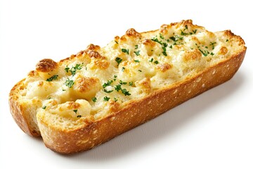 A realistic photo of Garlic Bread, hyper-realistic, isolated on white