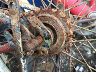 bicycle wheel on the road