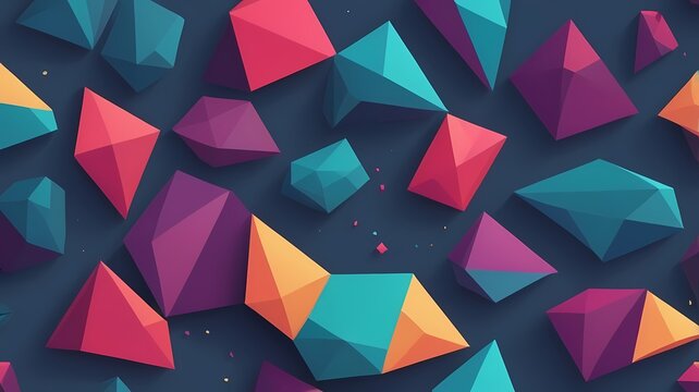 Polygonal low-poly vector background in a modern, professional color scheme for logo design