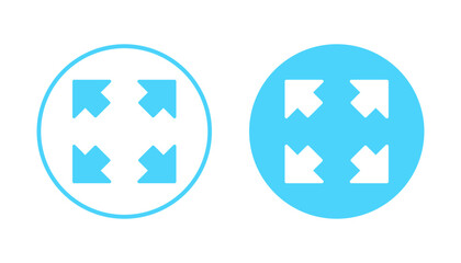 Fullscreen Icon vector. Expand to full screen sign and symbol. Arrows symbol