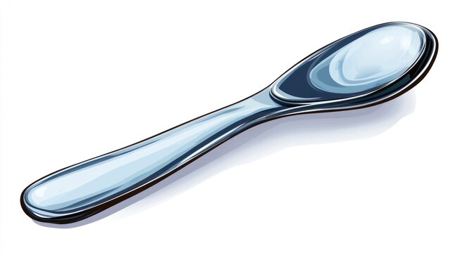 Illustrative,  polished,  silver spoon