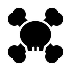 skull crossbones glyph icon