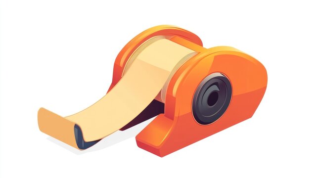 orange tape dispenser with beige tape clip art preview
