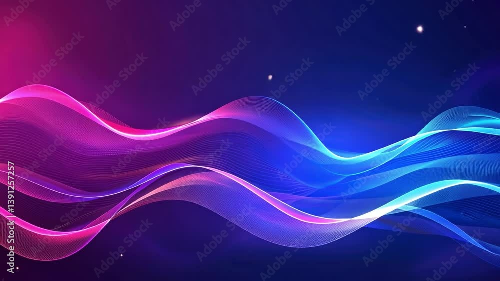 Poster colorful abstract wave design smooth, flowing gradients create dynamic digital background for modern