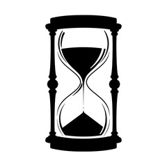 Black silhouette hourglass icon