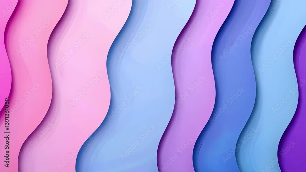 Poster vibrant abstract background with smooth wavy lines in pink and blue harmonious gradient design evoki