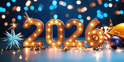 Illuminated 2026 New Year Festive Celebration