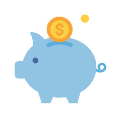 Piggy Bank with Coin Icon Design
