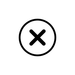 Fototapeta premium close or cancel icon. Cross symbol inside a circle. Vector design