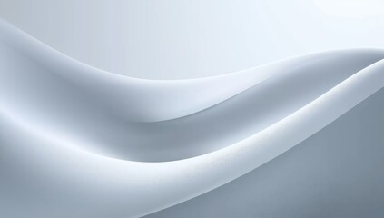Sleek Curved Waves of Soft White Fabric Flowing Gracefully Under Gentle Light
