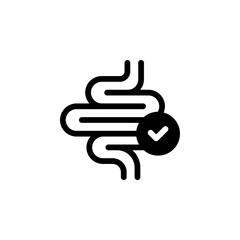 healthy gut icon. Represents digestive health, gastroenterology, intestinal wellbeing, and medical checkup. suitable for health and wellness related designs