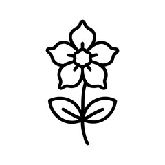 hollyhock flower icon line art vector