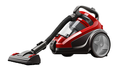 Fototapeta premium Red and Black Vacuum Cleaner Product Shot a transparent background