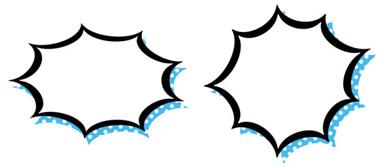 Burst frame-31　ビックリ表現のフレーム。驚きのふき出し。ジグザグした感情表現の枠