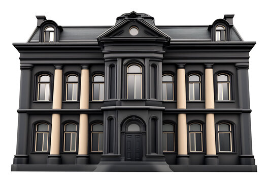 Elegant Black Mansion Striking Architectural Design. AI Generated