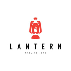 graphic symbol design hand drawn logo lantern lamp simple minimalist with antique old concept illustration template