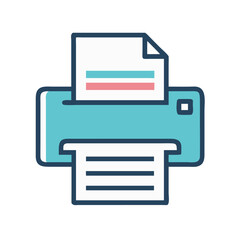Printer Printing Document Icon Design