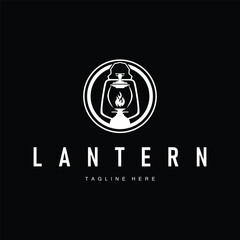 graphic symbol design hand drawn logo lantern lamp simple minimalist with antique old concept illustration template