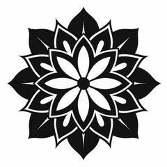 black and white flower